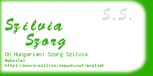 szilvia szorg business card